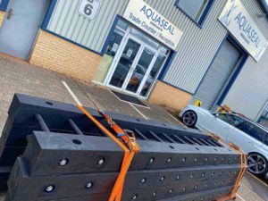 Rubber ladders ready to be delivered